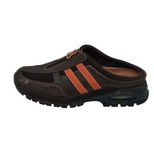 Cole Haan Nik Air Shoes Womens 8.5B Brown Leather Zip Mule Clogs Slip On Casual